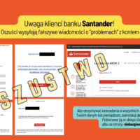 Ostrzeżenie przed oszustwami e-mailowymi podszywającymi się pod Bank Santander